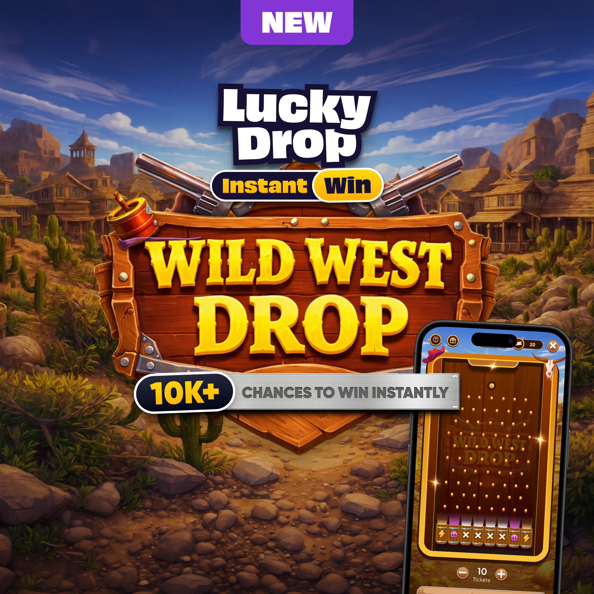 Wild West Lucky Drop 10p